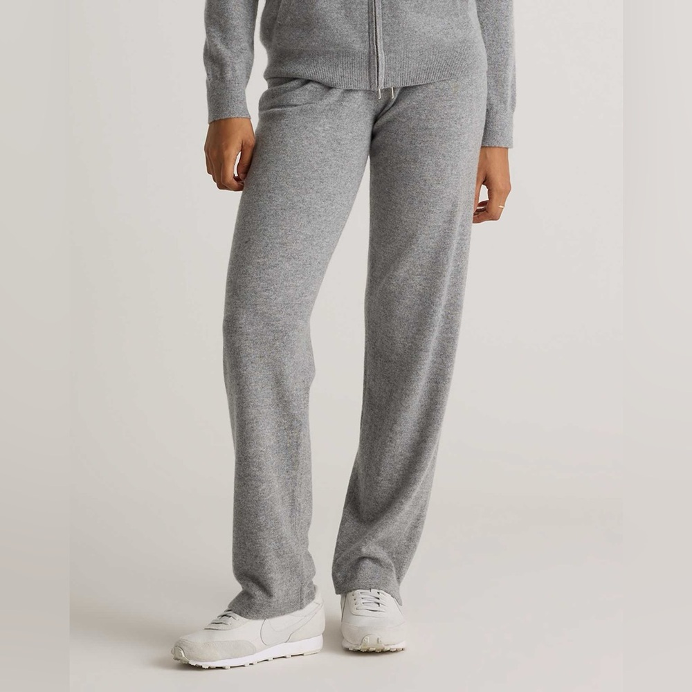 Quince Women Mongolian‎ Cashmere Straight Leg Pants Heather Grey XL
